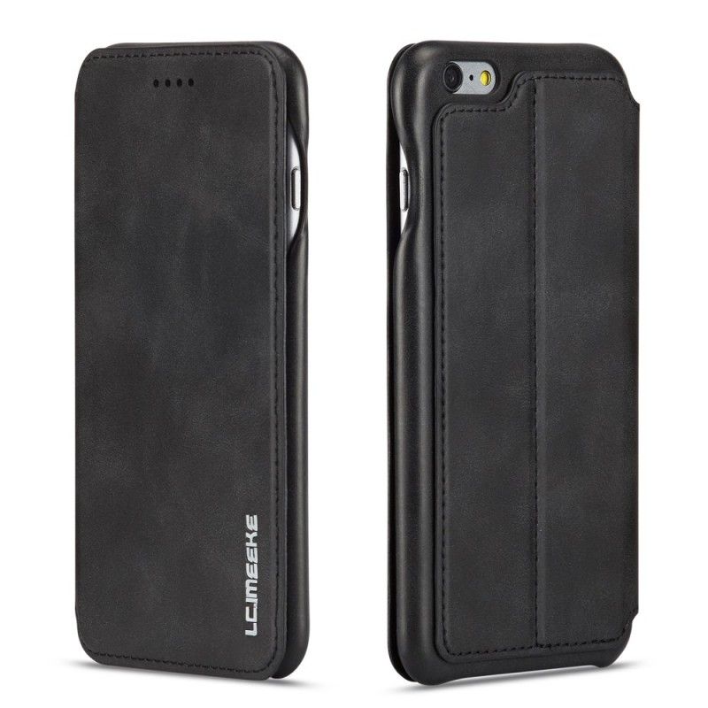 Folio-hoesje iPhone 6 / 6S Plus Rood Zwart Lc.Imeeke Leereffect