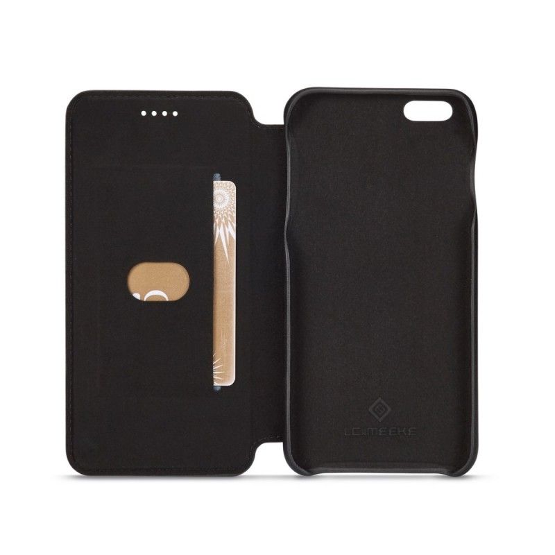 Folio-hoesje iPhone 6 / 6S Plus Rood Zwart Lc.Imeeke Leereffect