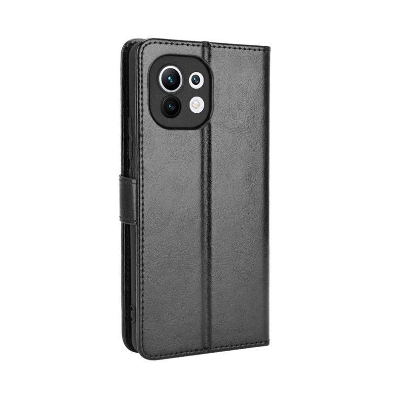 Cover Folio-hoesje Xiaomi Mi 11 Rood Zwart Telefoonhoesje Flitsend Kunstleer
