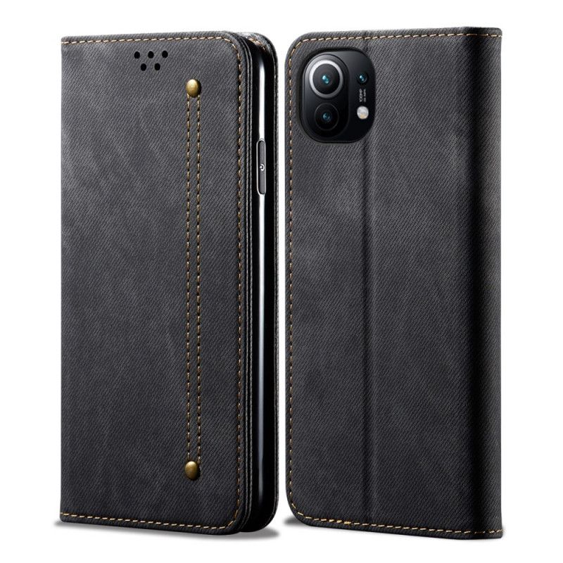 Folio-hoesje Xiaomi Mi 11 Donkerblauw Zwart Jeansstof