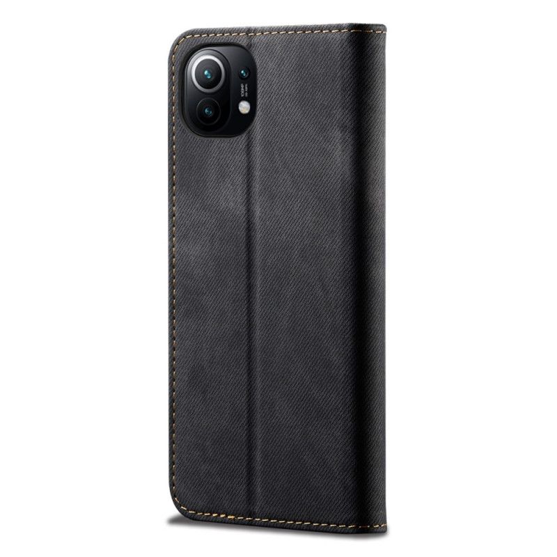 Folio-hoesje Xiaomi Mi 11 Donkerblauw Zwart Jeansstof