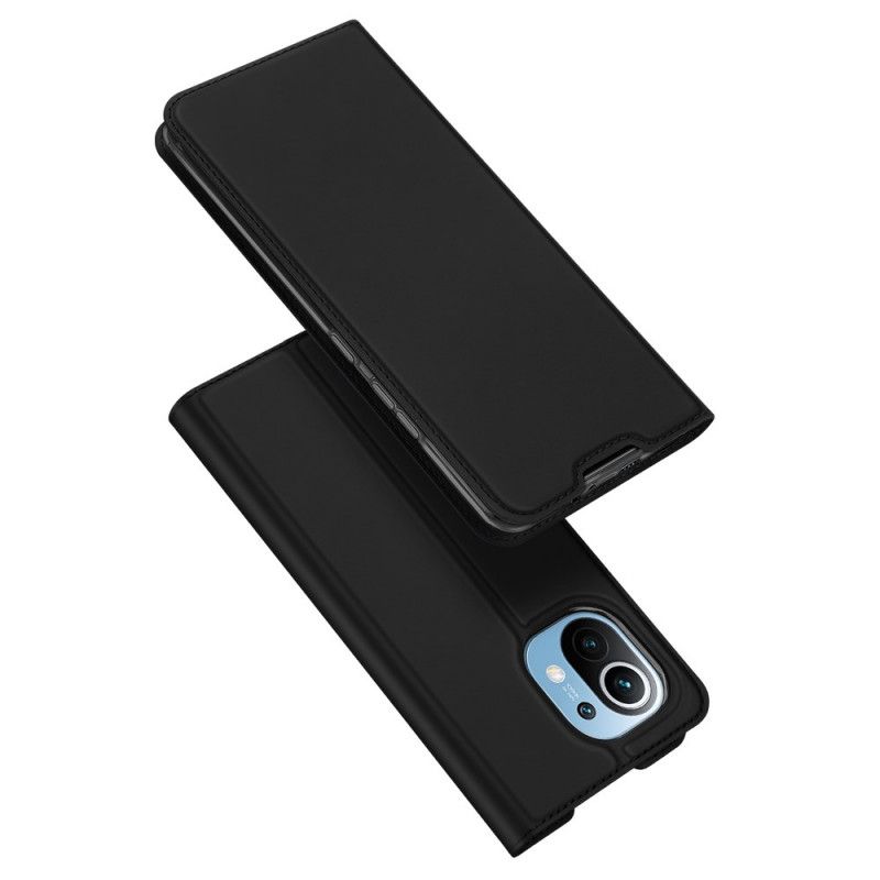 Folio-hoesje Xiaomi Mi 11 Donkerblauw Zwart Telefoonhoesje Pro Dux Ducis Huid