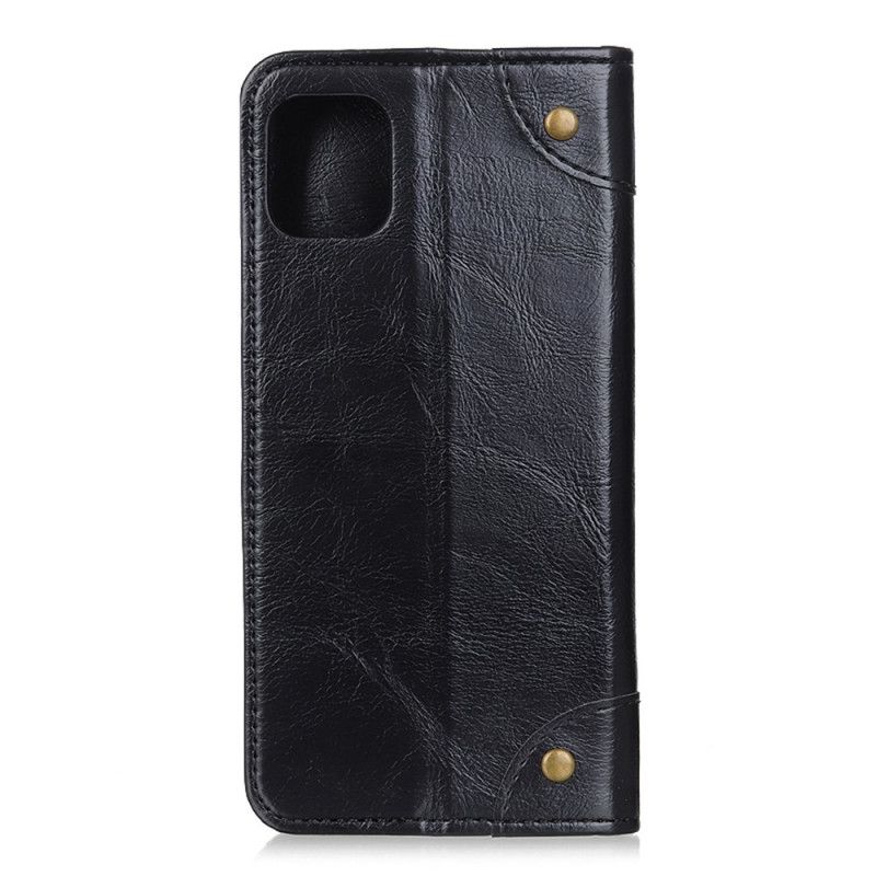 Folio-hoesje Xiaomi Mi 11 Donkerblauw Zwart Vintage Leerstijl Klinknagels