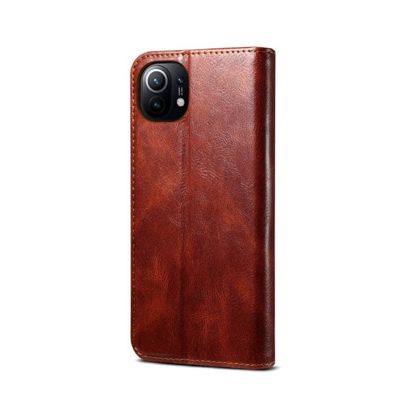 Folio-hoesje Xiaomi Mi 11 Groen Zwart Gewaxt Imitatieleer