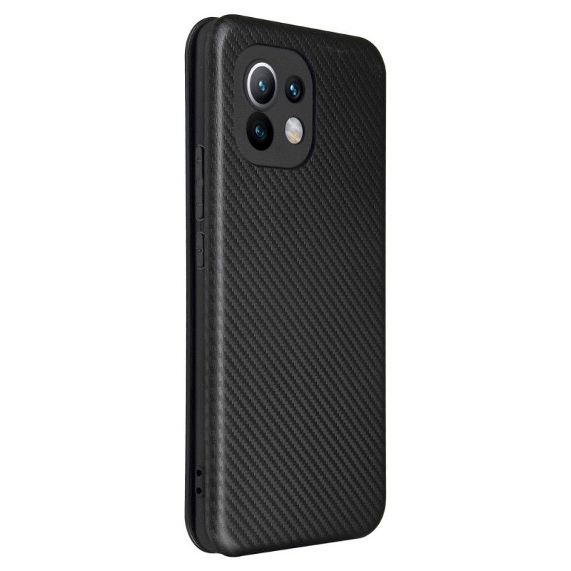 Folio-hoesje Xiaomi Mi 11 Groen Zwart Koolstofvezel Met Steunring