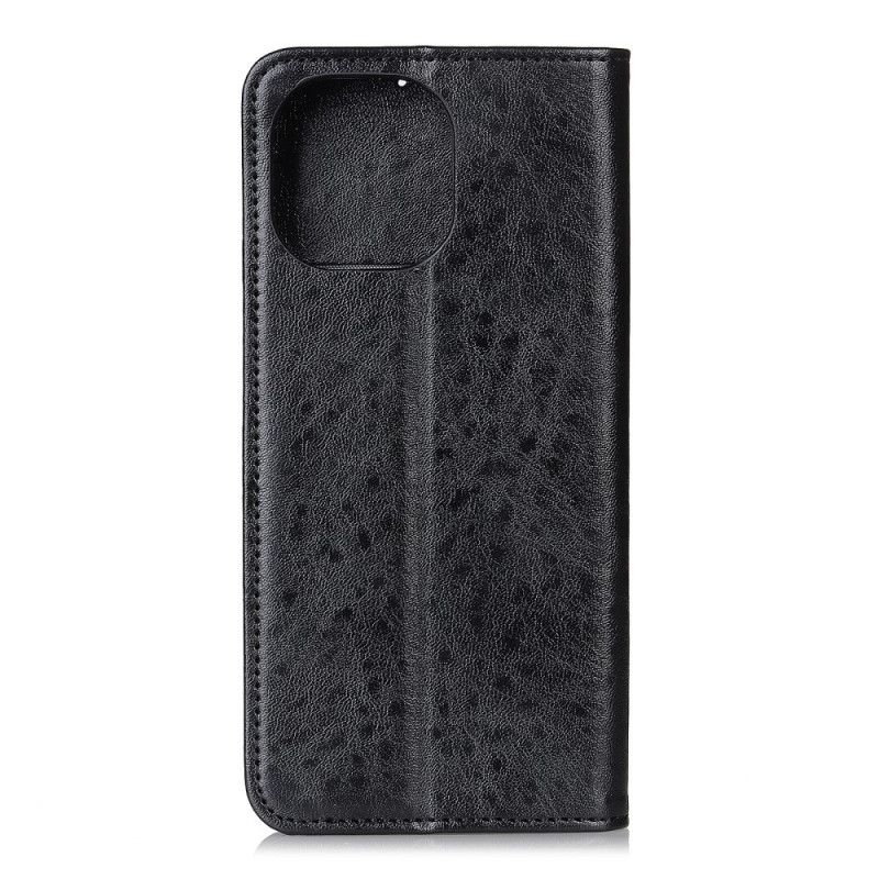 Folio-hoesje Xiaomi Mi 11 Rood Zwart Gestructureerd Splitleer