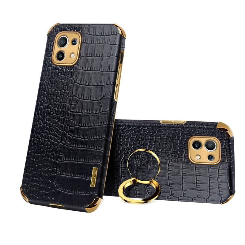 Hoesje Xiaomi Mi 11 Wit Zwart Krokodillenleer Effect X-Case