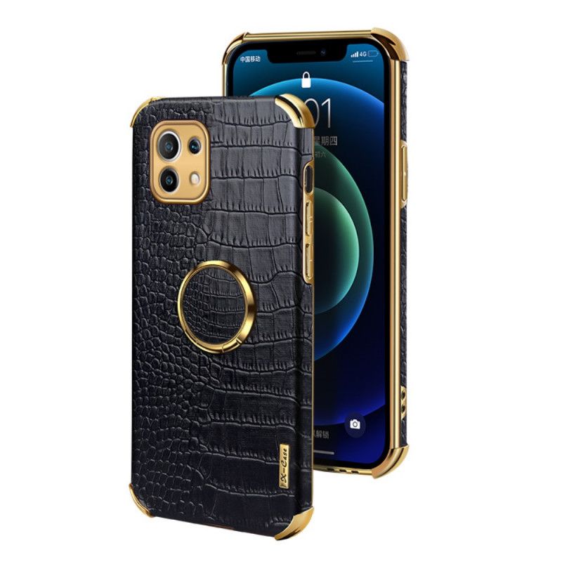 Hoesje Xiaomi Mi 11 Wit Zwart Krokodillenleer Effect X-Case