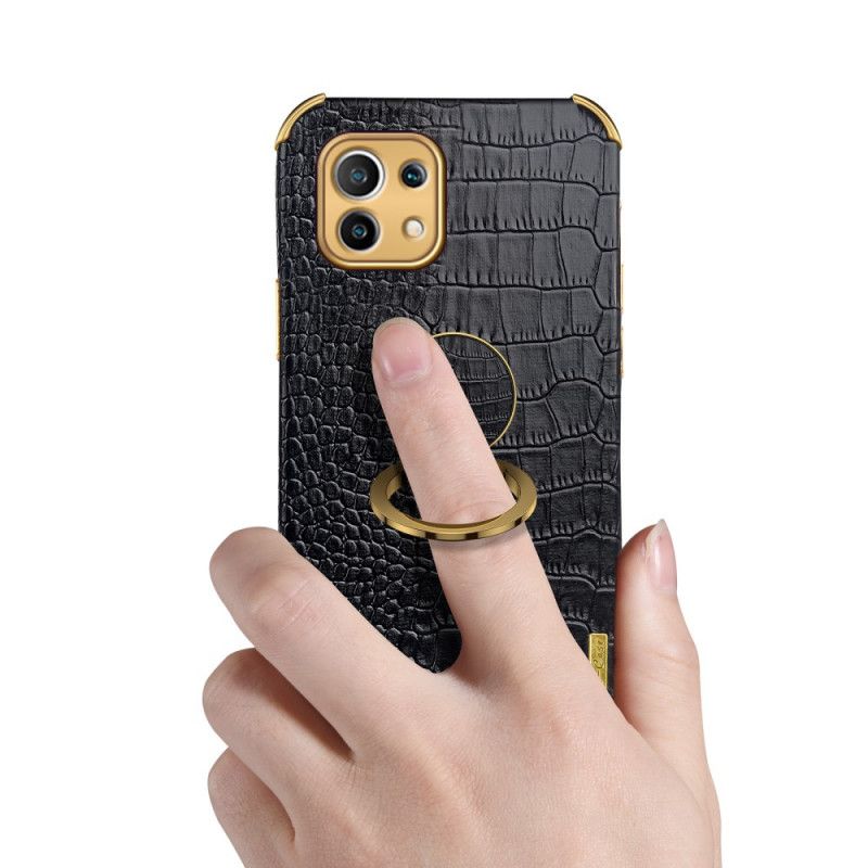 Hoesje Xiaomi Mi 11 Wit Zwart Krokodillenleer Effect X-Case