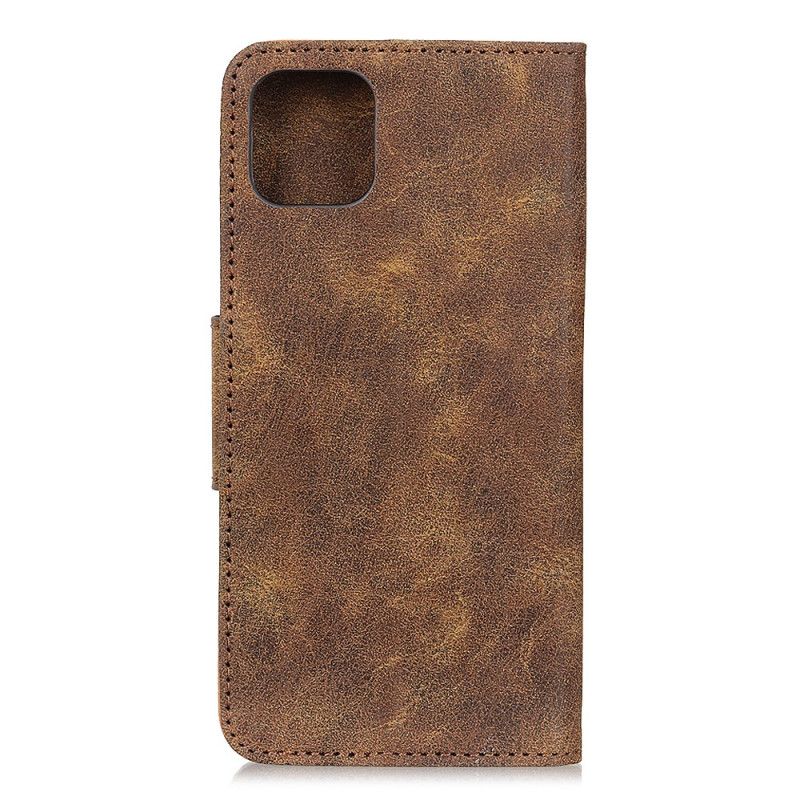 Leren Hoesje Xiaomi Mi 11 Koffie Grijs Vintage Splitleer