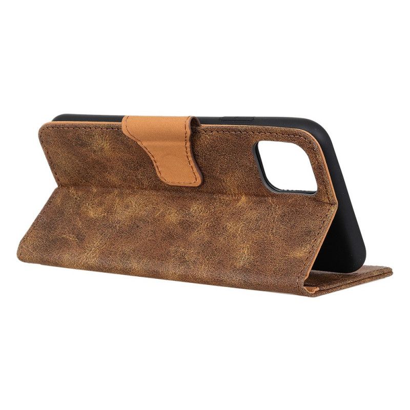 Leren Hoesje Xiaomi Mi 11 Koffie Grijs Vintage Splitleer