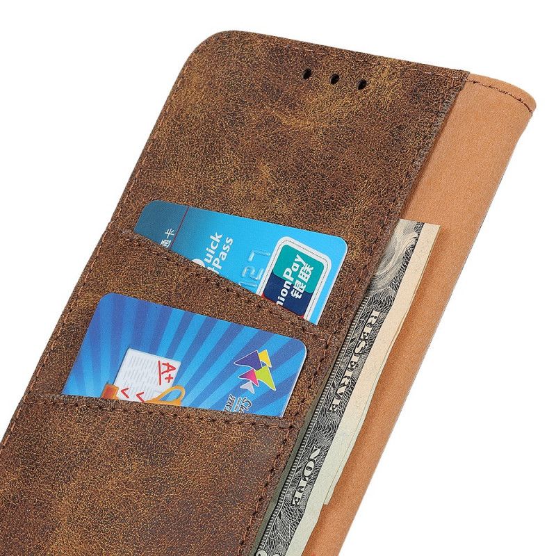 Leren Hoesje Xiaomi Mi 11 Koffie Grijs Vintage Splitleer