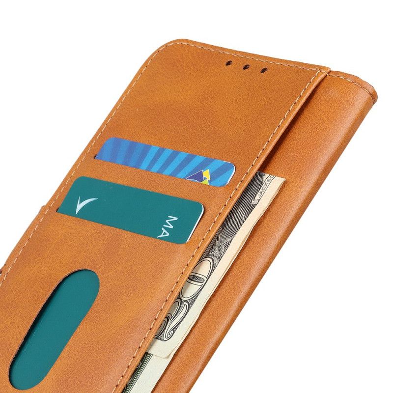 Leren Hoesje Xiaomi Mi 11 Rood Zwart Gestikt Lychee Leereffect