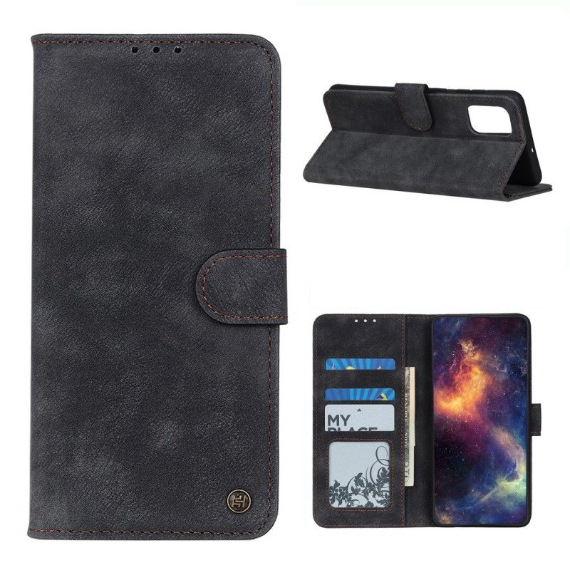 Leren Hoesje Xiaomi Mi 11 Rood Zwart Telefoonhoesje Vintage Leerstijl