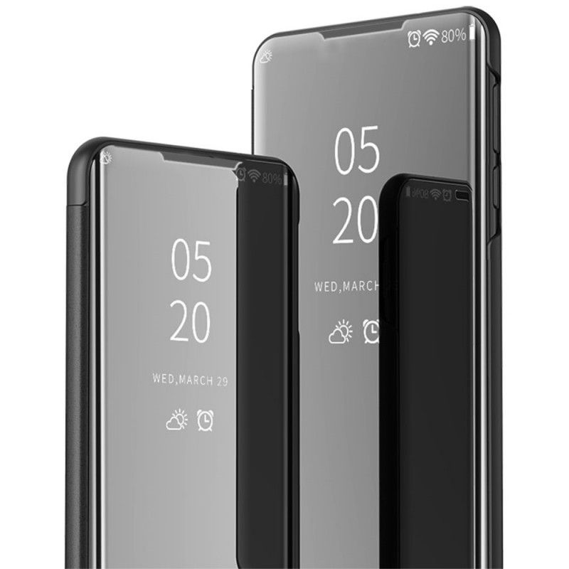 Zichtafdekking Xiaomi Mi 11 Donkerblauw Zwart Spiegel En Kunstleer