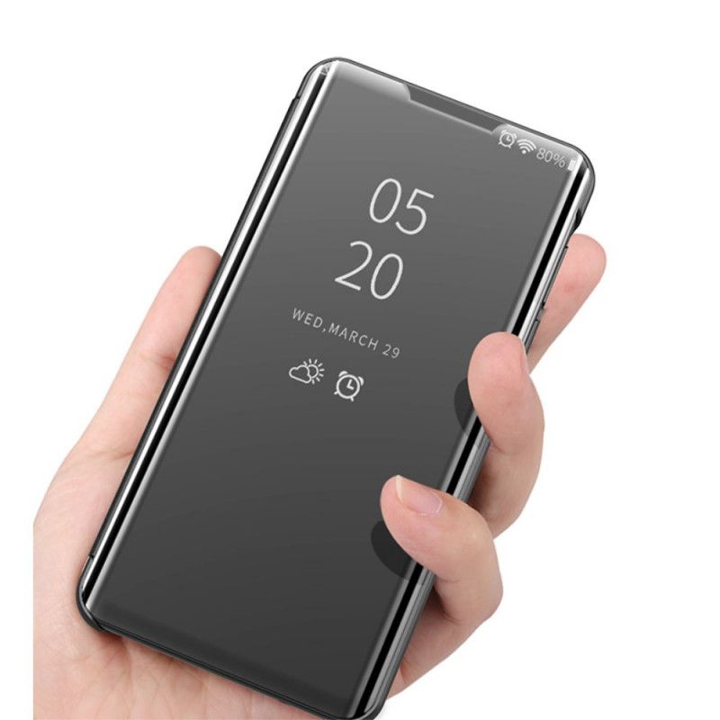 Zichtafdekking Xiaomi Mi 11 Donkerblauw Zwart Spiegel En Kunstleer