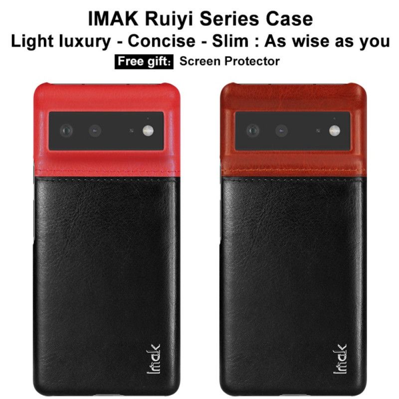 Case Hoesje Google Pixel 6 Telefoonhoesje Imak Ruiyi-serie Leereffect