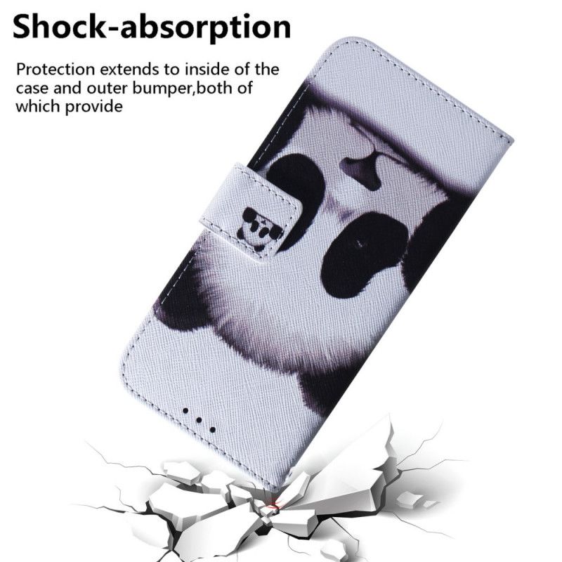 Flip Case Leren Google Pixel 6 Panda Gezicht