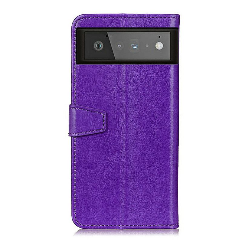 Folio-hoesje Google Pixel 6 Glanzend Mat Leereffect
