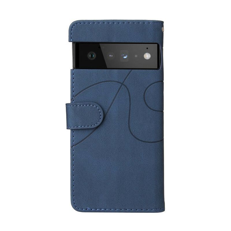 Folio-hoesje Google Pixel 6 Signature Tweekleurig Kunstleer