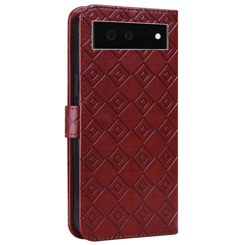 Folio-hoesje Google Pixel 6 Telefoonhoesje Kunstleer Tegelpatroon
