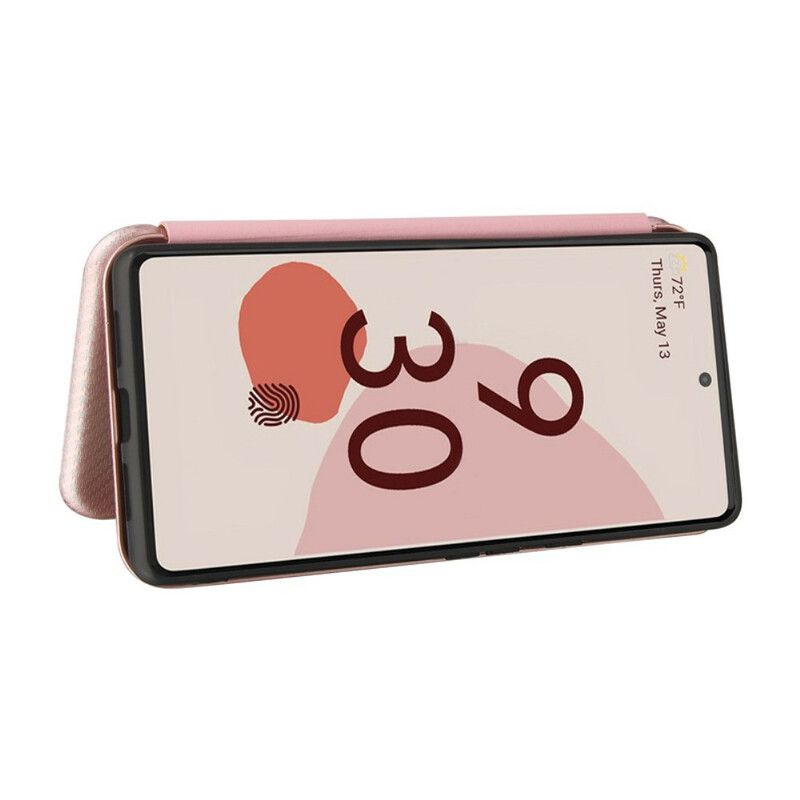 Folio-hoesje Voor Google Pixel 6 Gekleurde Carbon Siliconen