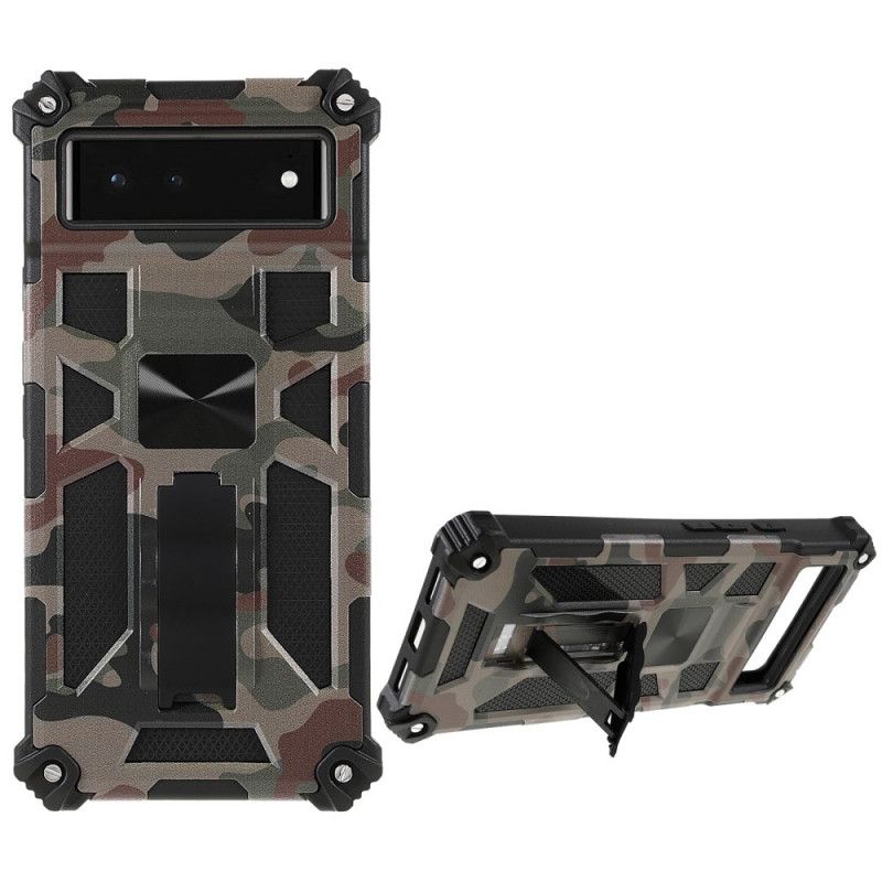 Hoesje Google Pixel 6 Camouflage Verwijderbare Ondersteuning Bescherming Hoesje