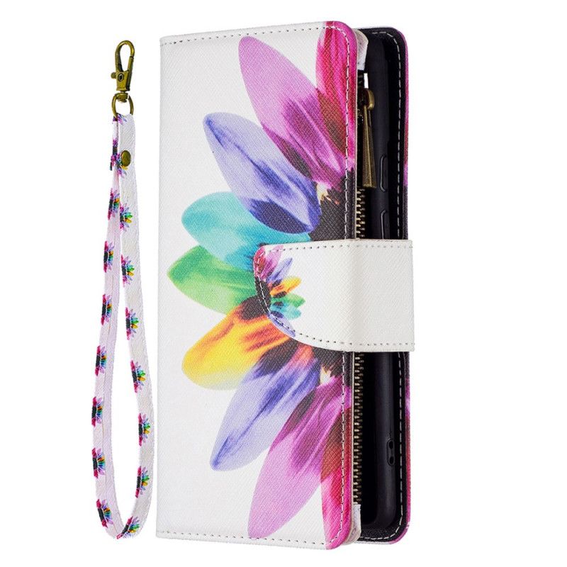 Leren Hoesje Google Pixel 6 Bloemzak Met Rits Bescherming Hoesje