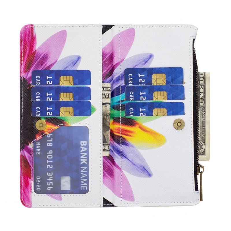 Leren Hoesje Google Pixel 6 Bloemzak Met Rits Bescherming Hoesje