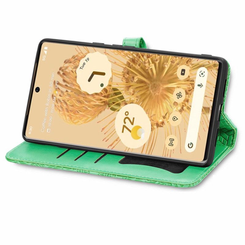 Leren Hoesje Google Pixel 6 Stammenbladeren Bescherming Hoesje