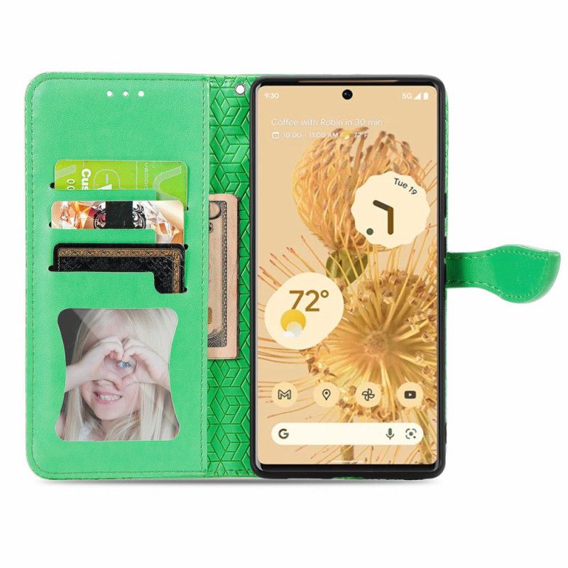 Leren Hoesje Google Pixel 6 Stammenbladeren Bescherming Hoesje