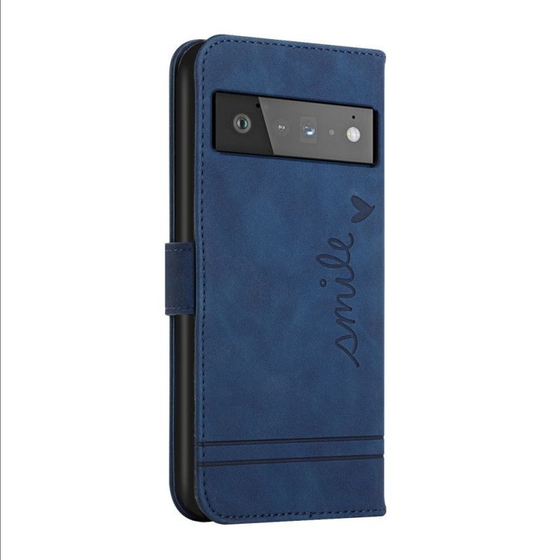 Leren Hoesje Voor Google Pixel 6 Glimlach Met Lanyard