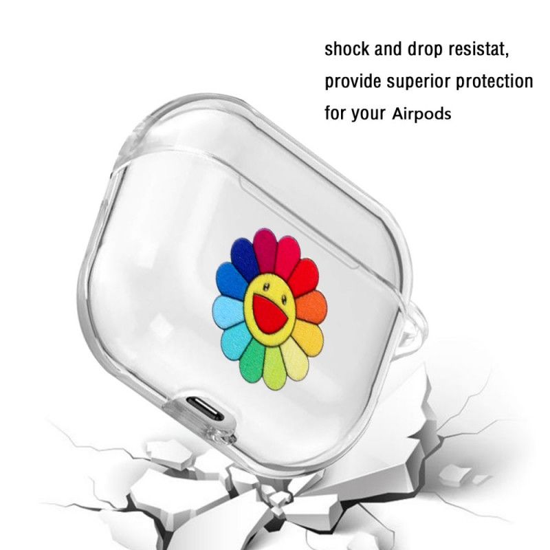 Case Hoesje AirPods Telefoonhoesje Siliconen Regenboogbloemenserie