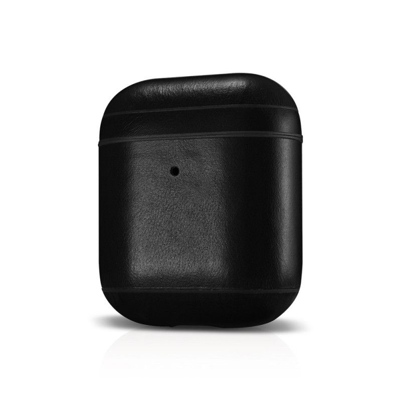 Hoesje AirPods Bruin Zwart Echt Icarer Leer