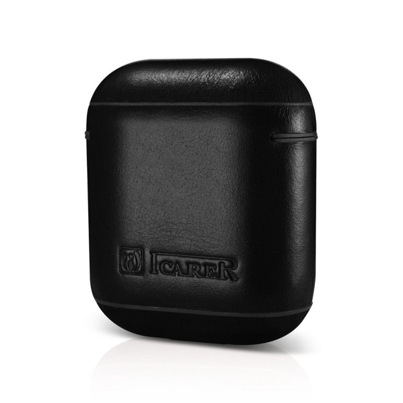 Hoesje AirPods Bruin Zwart Echt Icarer Leer