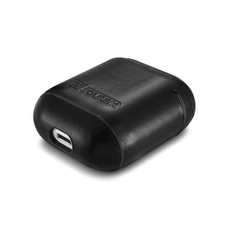 Hoesje AirPods Bruin Zwart Echt Icarer Leer