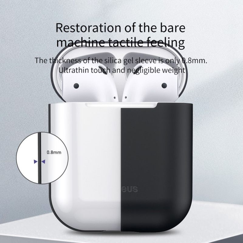Hoesje AirPods Grijs Zwart Siliconen Baseus