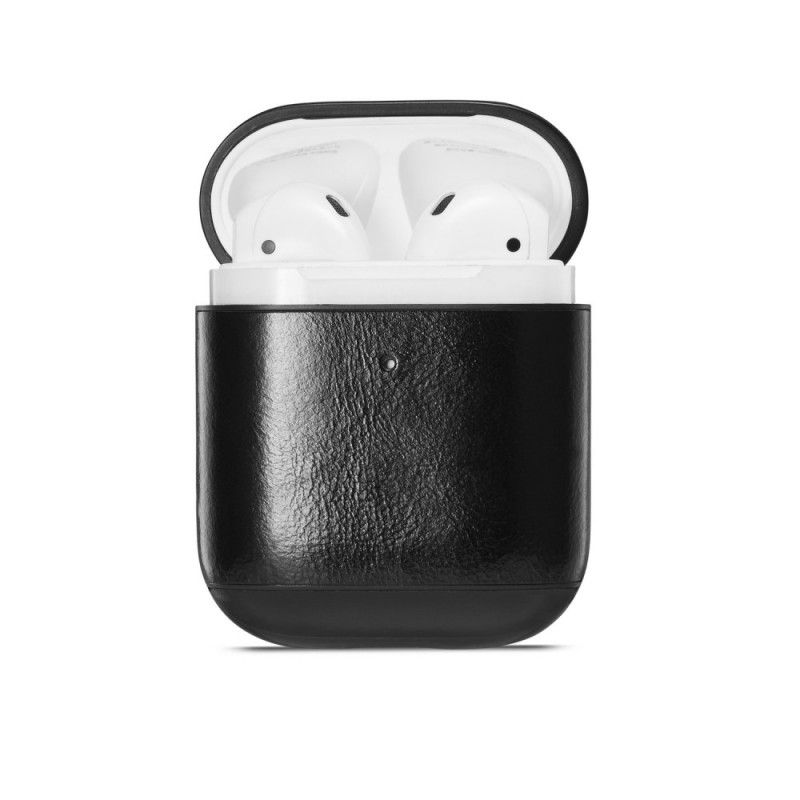 Hoesje AirPods Rood Zwart Echt Leer