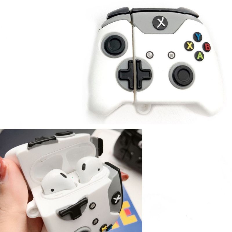 Hoesje AirPods Wit Zwart Siliconen Xbox