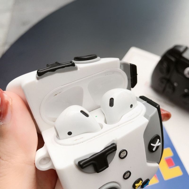 Hoesje AirPods Wit Zwart Siliconen Xbox