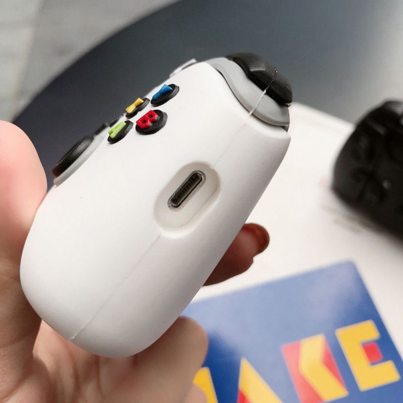 Hoesje AirPods Wit Zwart Siliconen Xbox
