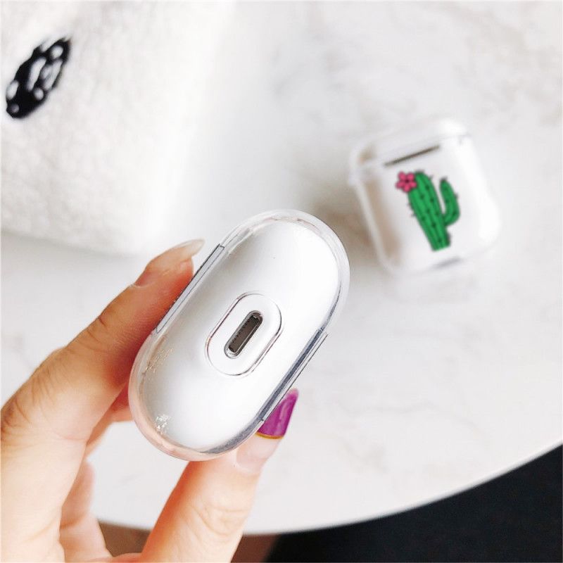 Hoesje voor AirPods Geel Rood Transparante Cactus