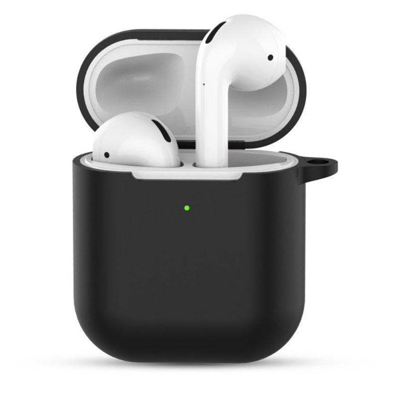 Hoesje voor AirPods Wit Zwart Siliconen Met Sleutelring