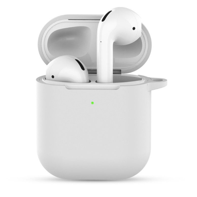 Hoesje voor AirPods Wit Zwart Siliconen Met Sleutelring