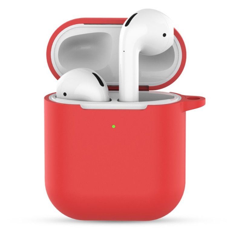 Hoesje voor AirPods Wit Zwart Siliconen Met Sleutelring