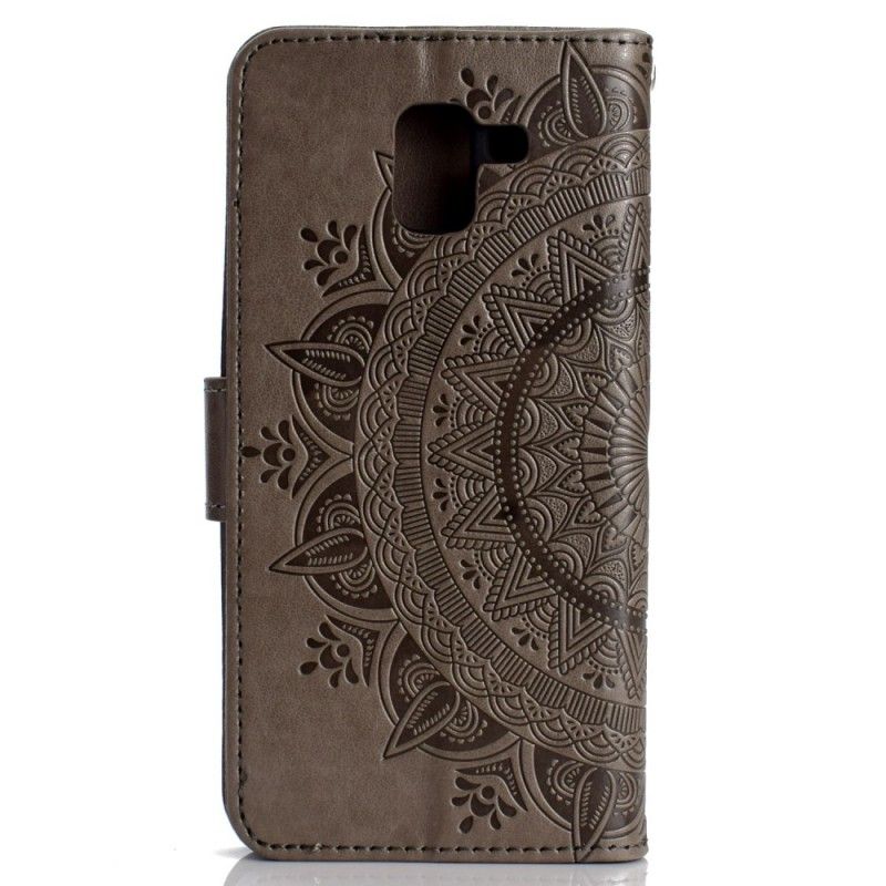 Bescherming Hoesje Samsung Galaxy J6 Magenta Grijs Zon Mandala