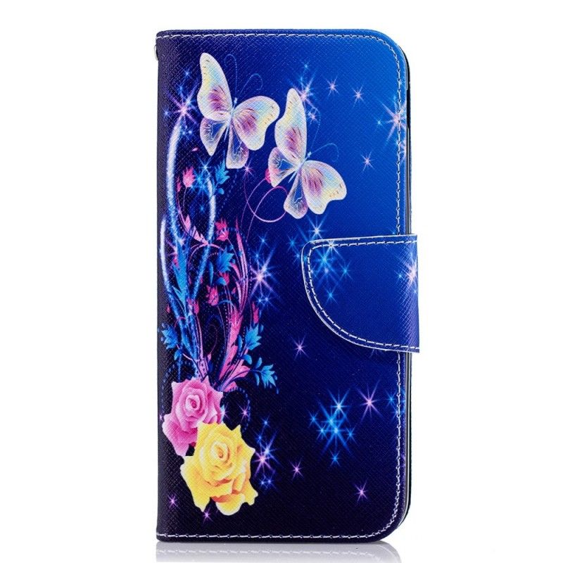 Bescherming Hoesje Samsung Galaxy J6 Telefoonhoesje Vlinders In De Nacht