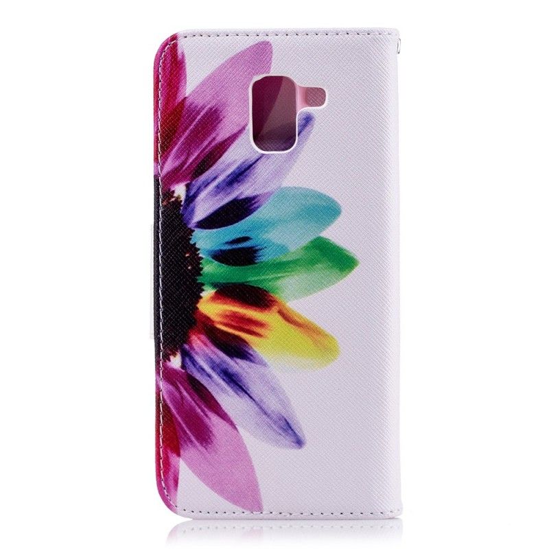 Cover Folio-hoesje Samsung Galaxy J6 Telefoonhoesje Aquarelbloem