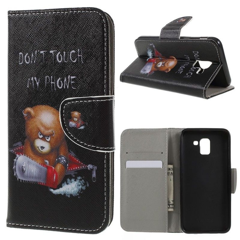 Cover Folio-hoesje Samsung Galaxy J6 Telefoonhoesje Gevaarlijke Beer