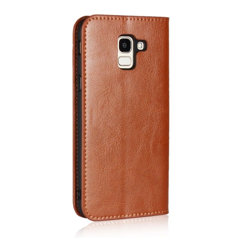 Folio-hoesje voor Samsung Galaxy J6 Bruin Zwart Oud Kunstleer